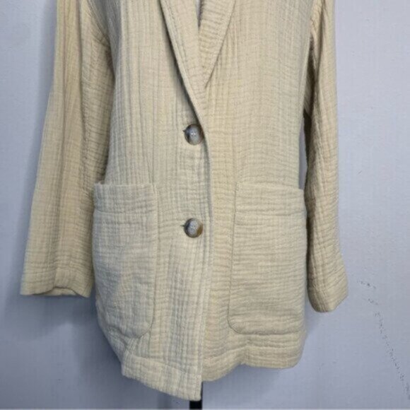 Madewell Tan Oversized Lightspun Dorset Single Breasted Blazer - Picture 9 of 12